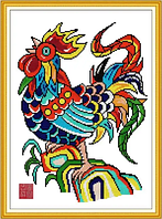 Набор для вышивания по нанесённой на канву схеме "Rooster". AIDA 14CT printed 31*41 см