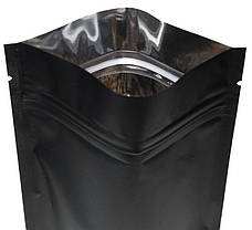 Пакет Дой-пак, чёрный матовый, с замком Zip-lock, 80х130 мм. Дой-пак со струнным замком для хранения, фото 4