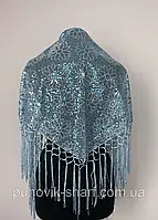 Легка жіноча прозора косинка бордо з вишивкою на рамена або на голову Alexika