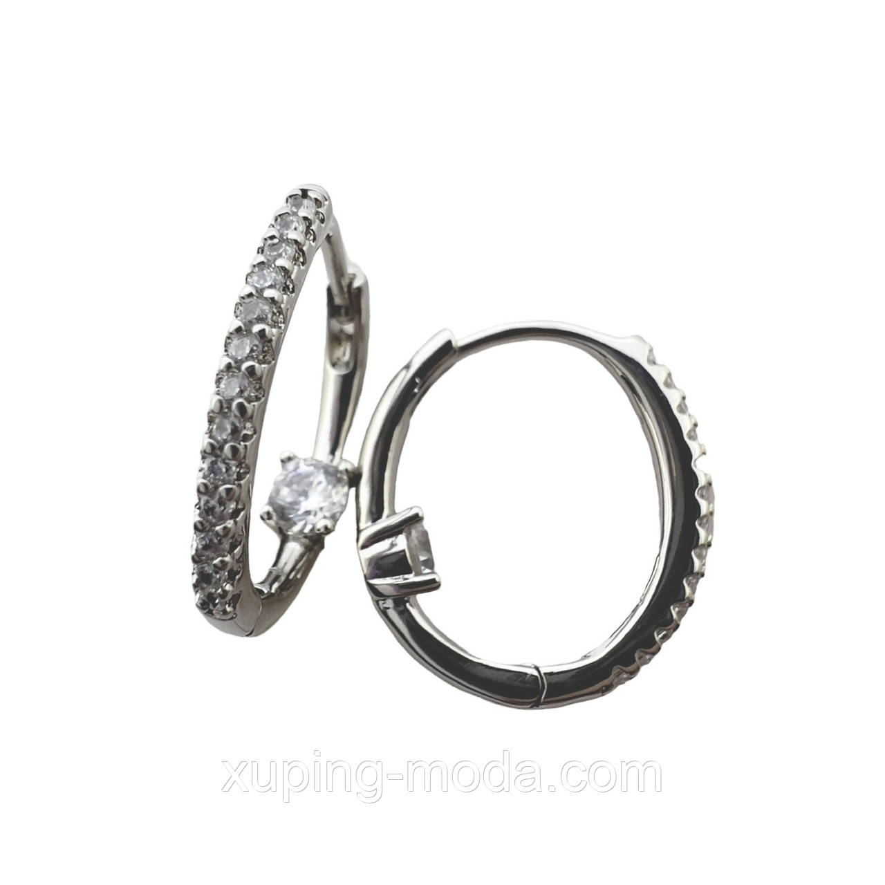 Сережки гарні xuping. 14х1 мм. Родій