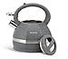 Чайник з нержавіючої сталі зі свистком Edenberg 3.0 л Сірий (EB-2475GR), фото 4