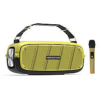 Беспроводная Колонка Bluetooth Hopestar A20 PRO с Микрофоном Караоке, 55Вт, TWS, USB, 6000mAh, 4ч, Желтая