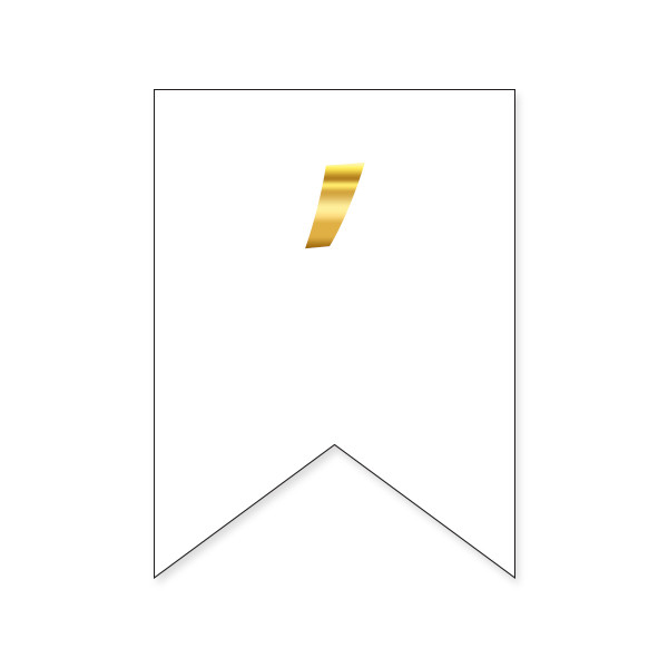 Букви на прапорці для будь яких написів "Апостроф" золото на білому