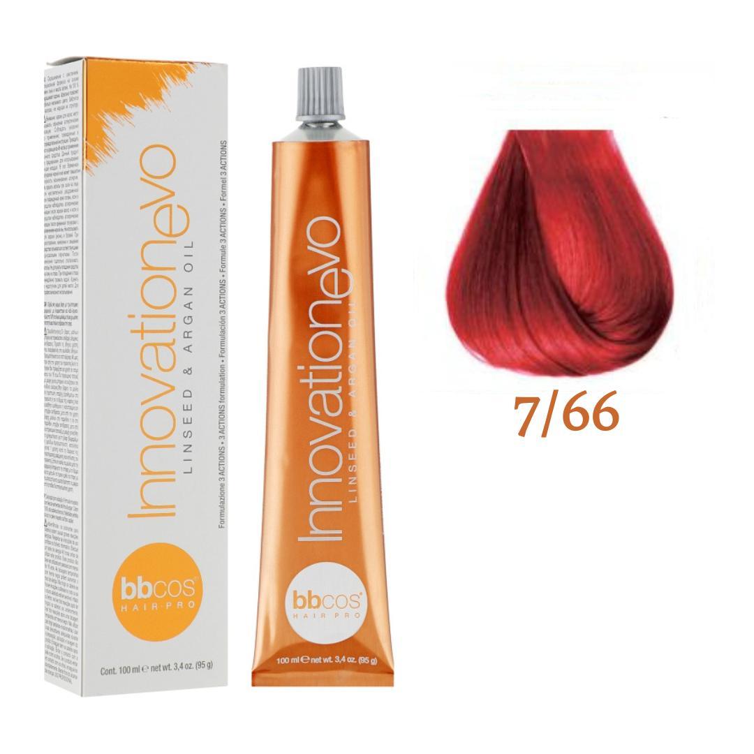 Крем-фарба для волосся BBCos Innovation Evo №7.66 Intense Red Blond 100 мл
