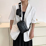 Жіноча класична сумка 9137 крос-боді через плече чорна, фото 2