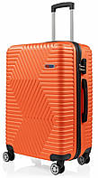 Большой пластиковый чемодан на колесах 115L GD Polo оранжевый