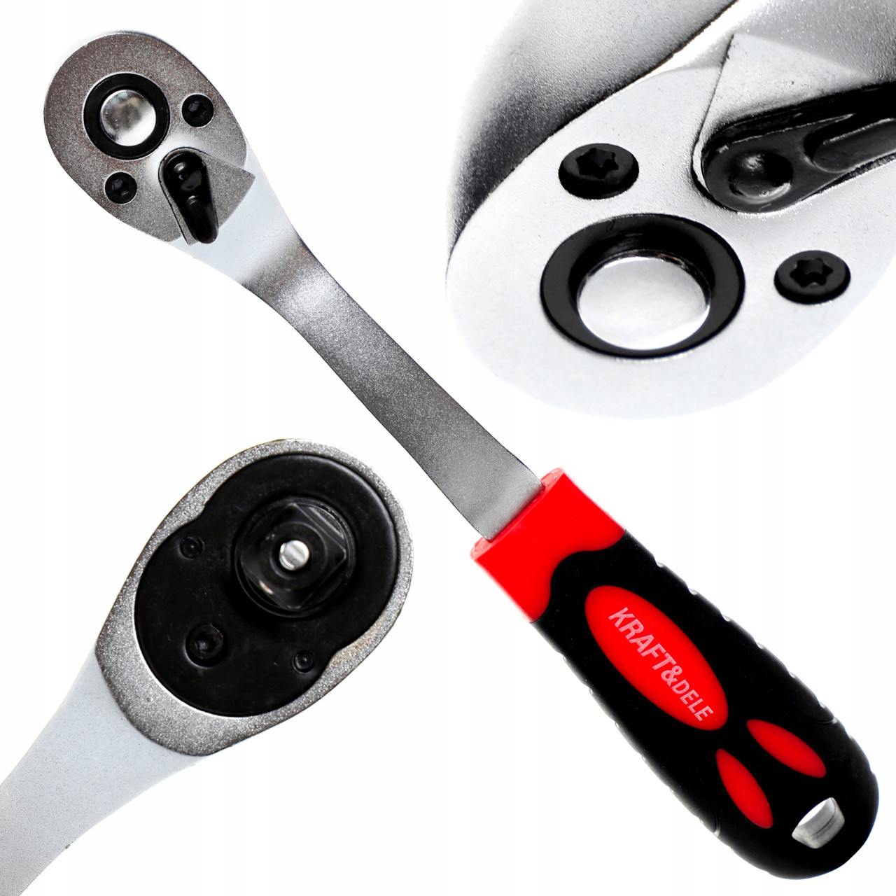 Тріскатка вигнута 1/2" 255мм 72T Kraft&dele КD11005, фото 1