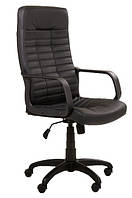 Крiсло Атлет PL Tilt Шкiрзам чорний