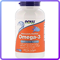 Омега-3 Now Foods Molecularly Distilled Omega-3 1000 мг 200 капсул (512607)