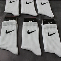 Носки Nike 39-44 , белые высокие носки 6 пар, комплект