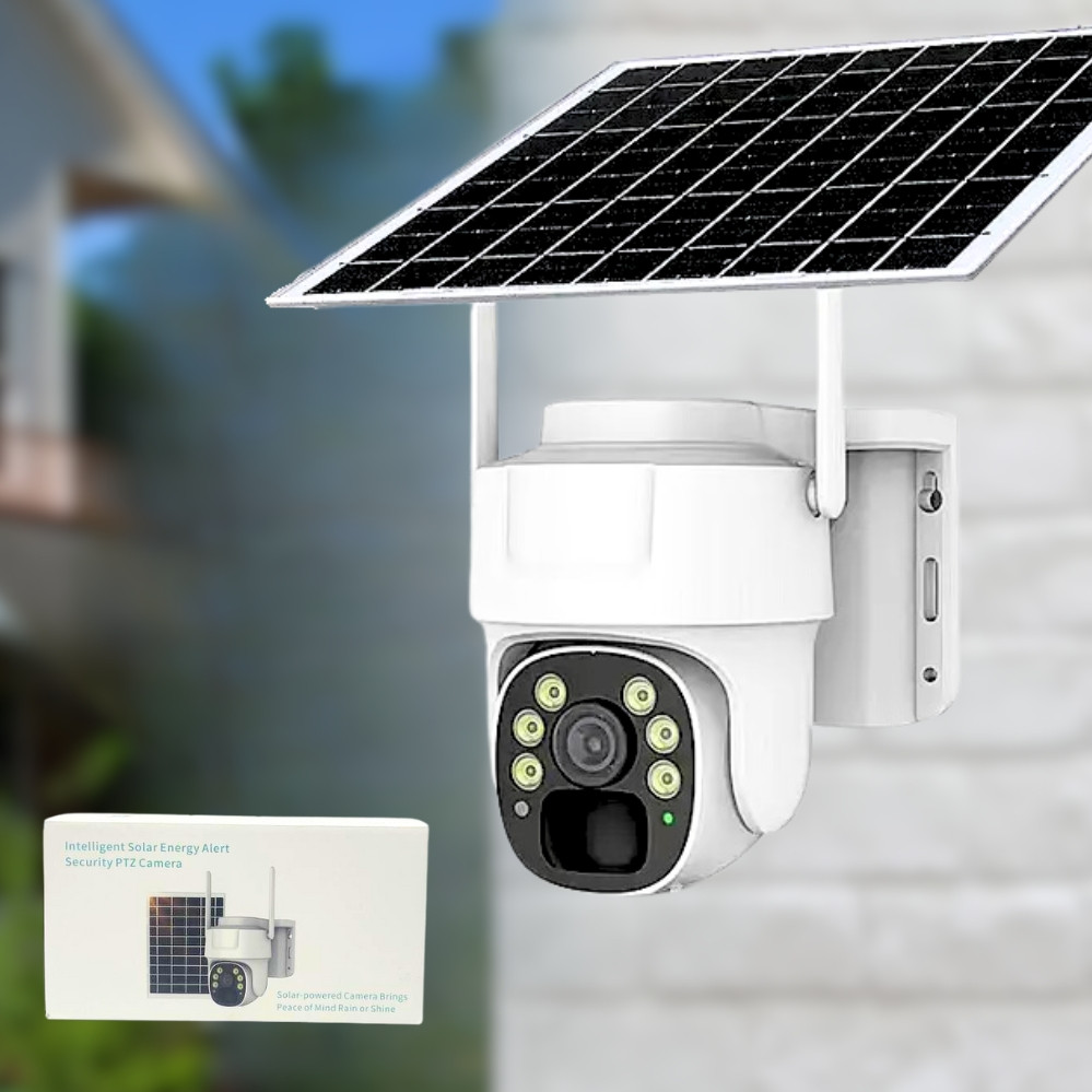 Камера зовнішнього відеоспостереження 4G ТР7 PTZ бездротова із сонячною панеллю нічним баченням датчиком руху, фото 1