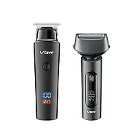 Комбо-набір для стрижки, тример та електробритва VGR Professional Combo Set Black (V-937+V-381-BL), фото 3