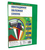 Обкладинки для палітурки DA картонні "під шкіру" А4 230 г/м 100 шт Зелені