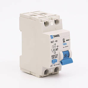 Вимикач диференціальних струмів ВДТ-63 2P 16А
