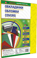 Обкладинки для палітурки DA картонні "під шкіру" А4 230 г/м 100 шт Жовті