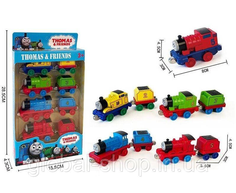 Ігровий набір паровозик " Томас і його Друзі" з вагонами на магнітах, 4 шт Thomas — Friends