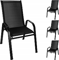 Металлические садовые стулья комплект 4шт Gardlov черный Польша