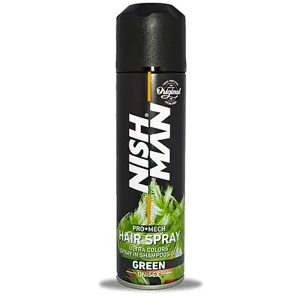 Спрей для волосся фарбуючий Nishman Hair Coloring Spray Green 150мл