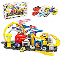 Гараж із треком, іграшковий паркінг Treck City Series з машинками і вертольотом, іграшковий гараж (DR884)
