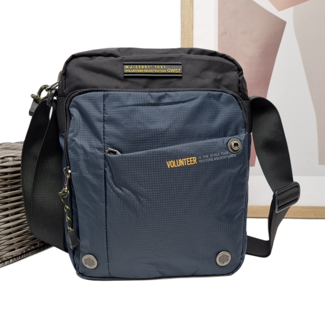 Чоловіча сумка через плече поліестер синій Арт.1698-08 d.blue Volunteer (54), фото 1