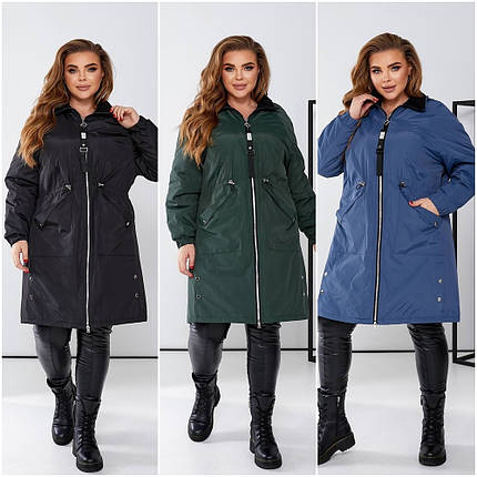 Жіноча вітровка з плащової тканини батал, фото 1