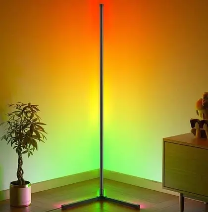 Підлогова кутова RGB-лампа торшер керування з пульта та телефона, підсвітка кімнати підлогова, фото 1