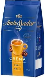 Кава у зернах Ambassador Crema 1кг Польща Амбассадор Крема зерно