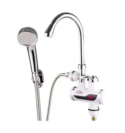 ВОДОНАГРЕВАТЕЛЬ 3 KW ПРОТОЧНЫЙ НА МОЙКУ С ВОРОНКОЙ С ИНДИКАТОРОМ ТЕМПЕРАТУРЫ УЗО ZX ELW-08-EP