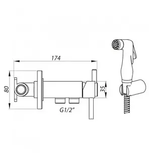 ВСТРАИВАЕМЫЙ СМЕСИТЕЛЬ ДЛЯ ГИГИЕНИЧЕСКОГО ДУША И БАЧКА ZX LR5398-1, фото 2