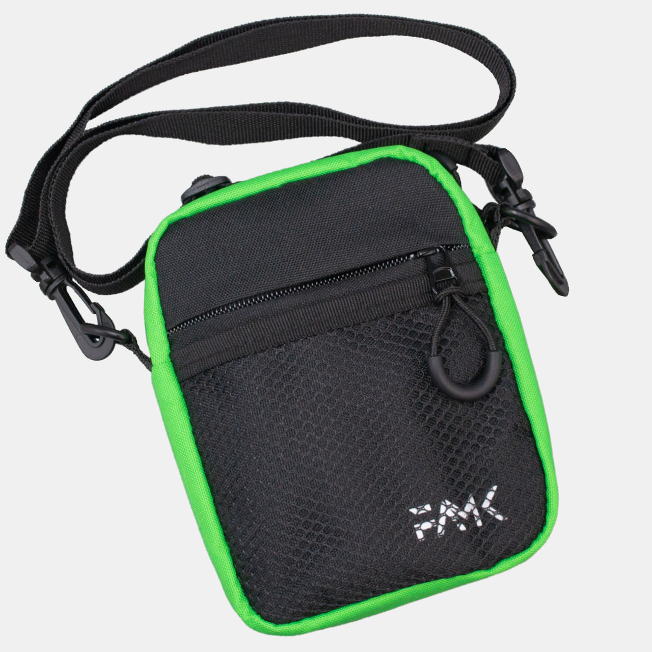 Маленька сумка крос-боді (через плече) FAMK СBs чорна/зелена