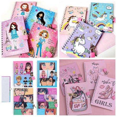 Блокнот з замком A-6 48арк, на спіралі 64948-64967, фото 1