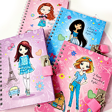 Блокнот з замком A-6 48арк, на спіралі 64948-64967, фото 2