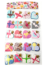 Набір валентинок на планшеті (160шт.) подвійні 8х6см. 462021