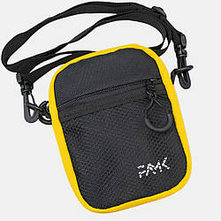 Маленька сумка крос-боді (через плече) FAMK СBs чорна/жовта