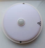 Світильник стельовий світлодіодний для ЖКГ круглий накладний LED 12W 4500К IP65 Vestum з датчиком руху, фото 6