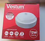 Світильник стельовий світлодіодний для ЖКГ круглий накладний LED 12W 4500К IP65 Vestum з датчиком руху, фото 4