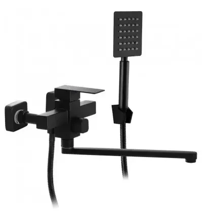 СМЕСИТЕЛЬ ДЛЯ ВАННЫ ЧЕРНЫЙ ИЗ НЕРЖАВЕЙКИ MX KUB-006 (EURO) BLACK ГЕРМАНИЯ