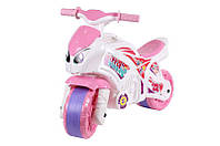 Детская каталка толокар Мотоцикл бело-розовый 5798 ТЕХНОК