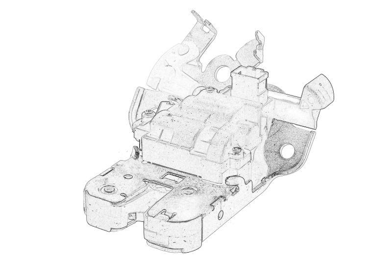 Замок дверей SEAT TOLEDO IV; SKODA FABIA III, RAPID, SUPERB II 03.08- (Китай/Тайвань). 8R0827505A