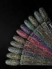 Гель-лак світловідбиваючий Disco shine Дизайнер із ефектом хамелеон для манікюру, 9 мл. Чорний 554, фото 3