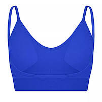 Топ жіночий у рубчик Lesko 08WX# M 70/75 ABC Синій з нерегульованими бретелями знімні чашечки 2 шт., фото 3