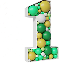 Каркасна цифра 1 з пінопласту для кульок 100см, фото 3
