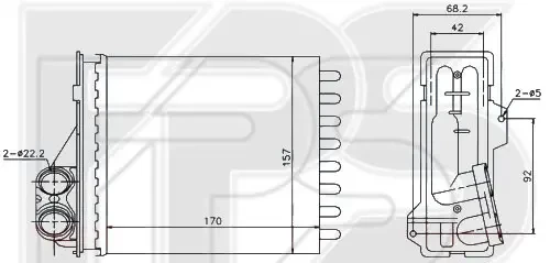 Радіатор обігріву logan Dacia Logan Renault Duster Lada Largus Renault Sandero (Китай/Тайвань). 42820025, фото 1