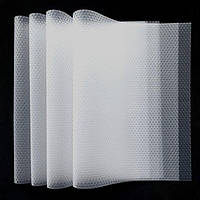 Антибактеріальна силіконова серветка-килимок для поличок у холодильник набір 4 шт Yueli 28х45 см Прозорий