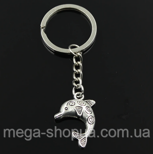 Брелок металевий для ключів, сумок, рюкзаків "Дельфін GTR90"