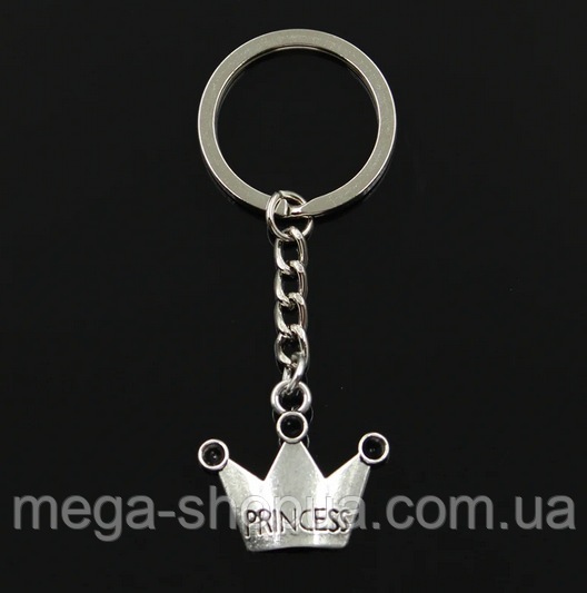 Брелок металевий для ключів, сумок, рюкзаків "Корона/Принцеса/Princess"