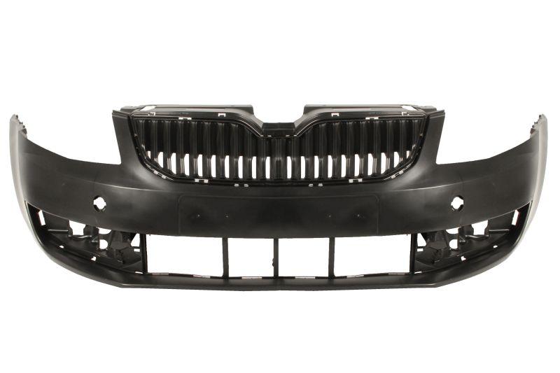 Бампер передній без отвору омивача без хрому з реш SKODA OCTAVIA III 11.12-06.2016 (Китай/Тайвань). 5E0807217, фото 1