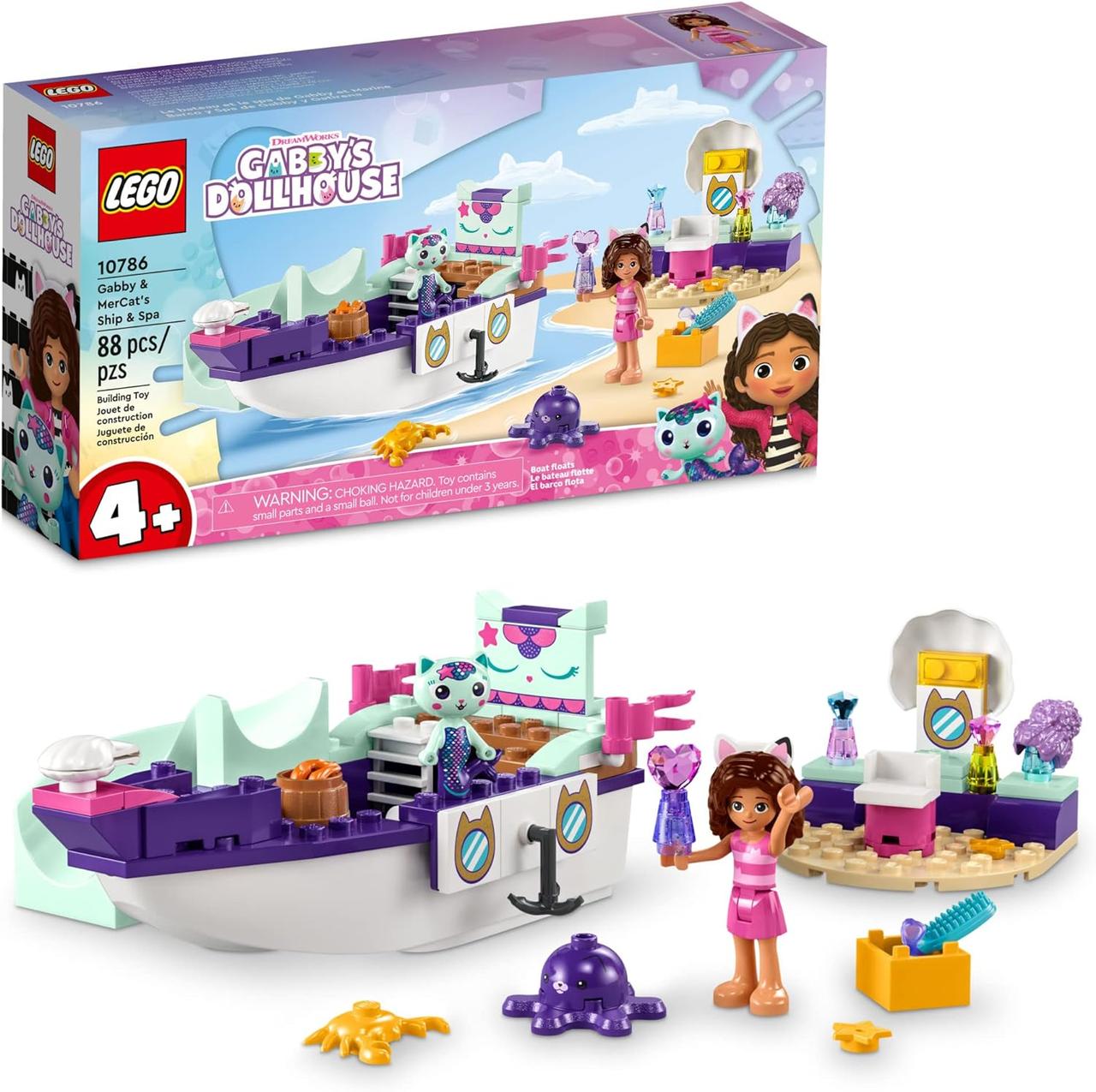 Конструктор Лего Ляльковий будиночок- Корабель і спа Габбі та Меркат Lego Gabby's 10786