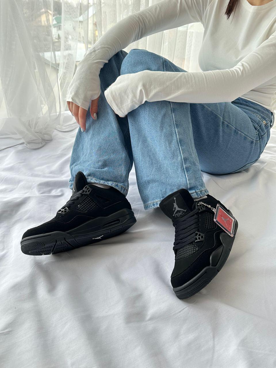 Кросівки Nike Air Jordan 4 Retro чоловічі, кросівки найк аір джордан ретро чорні, еір джордан, найки джордани