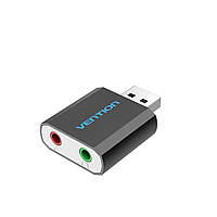 Адаптер Vention USB External Sound Card Black Metal Type (VAB-S17-B)